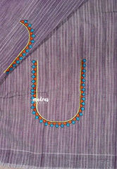 Dusky Purple – Fancy Cotton Saree with Embroidery Blouse