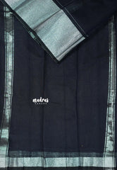 Midnight Blue - Fancy Cotton Saree with Village Folk Art Motif embroidery Blouse