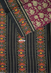 Magenta-D2 - Fine Quality Pure Cotton Saree Kalamkari Body Patola Ikkat Border and Pallu - Perfect for Regular Wear | Casual Wear | Summer Wear