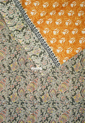 Mustard Yellow - Fine Quality Pure Cotton Saree Bagru Prints Body Kalamkari Border and Pallu - Perfect for Regular Wear | Casual Wear | Summer Wear