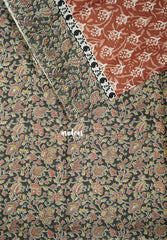 Muted Rust Brown - Fine Quality Pure Cotton Saree with Baghru Prints in Body Kalamkari Border and Pallu - Perfect for Regular Wear | Casual Wear | Summer Wear