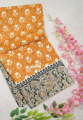 Mustard Yellow - Fine Quality Pure Cotton Saree Bagru Prints Body Kalamkari Border and Pallu - Perfect for Regular Wear | Casual Wear | Summer Wear