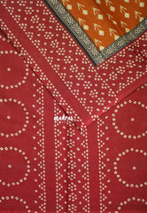 Mustard Orange - Fine Quality Pure Cotton Saree with Ikkat Prints - Perfect for Regular Wear | Casual Wear | Summer Wear