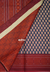 Navy Blue - Fine Quality Pure Cotton Saree with Jaipur Prints - Perfect for Regular Wear | Casual Wear | Summer Wear