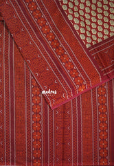 Dark Red - Fine Quality Pure Cotton Saree with Jaipur Prints - Perfect for Regular Wear | Casual Wear | Summer Wear