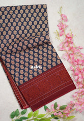 Navy Blue - Fine Quality Pure Cotton Saree with Jaipur Prints - Perfect for Regular Wear | Casual Wear | Summer Wear