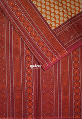 Mustatard Orange - Fine Quality Pure Cotton Saree with Jaipur Prints - Perfect for Regular Wear | Casual Wear | Summer Wear
