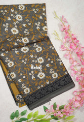 Grey - Fine Quality Pure Cotton Saree Floral Prints - Perfect for Regular Wear | Casual Wear | Summer Wear