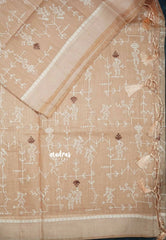Design 3 - Pastel shades Haasini - Bamboo cotton silk with warli embroidery