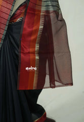 Taupe Grey and Black - Half and Half Tissue Tansui Silk Saree - Best for Night Reception | Birthday party
