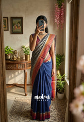 Taupe Grey and Blue - Half and Half Tissue Tansui Silk Saree - Best for Night Reception | Birthday party