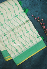 Waving - Halfwhite Haasini - Bamboo cotton silk with embroidery (Copy)