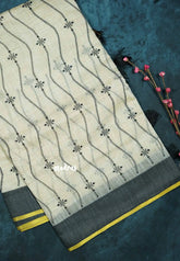 Waving - Halfwhite Haasini - Bamboo cotton silk with embroidery (Copy)