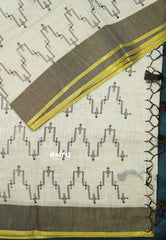 Zigzag - Halfwhite Haasini - Bamboo cotton silk with embroidery