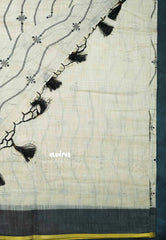 Waving - Halfwhite Haasini - Bamboo cotton silk with embroidery (Copy)