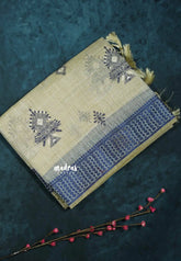 Design 3 - Halfwhite Haasini - Bamboo cotton silk with warli embroidery