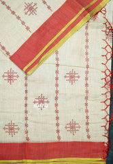 Kolam - Halfwhite Haasini - Bamboo cotton silk with embroidery