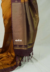 Vintage Mustard Brown - Hamsavalli – Soft Silk Saree Kolam Motifs Weaving Body and Border with Rich Pallu - Best for wedding