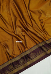 Vintage Mustard Brown - Hamsavalli – Soft Silk Saree Kolam Motifs Weaving Body and Border with Rich Pallu - Best for wedding