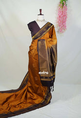 Vintage Golden Yellow - Hamsavalli – Soft Silk Saree Kolam Motifs Weaving Body and Border with Rich Pallu - Best for wedding