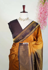 Vintage Golden Yellow - Hamsavalli – Soft Silk Saree Kolam Motifs Weaving Body and Border with Rich Pallu - Best for wedding