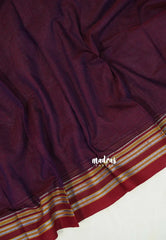 Mulberry Purple -Ilkal – Handloom Cotton Saree with Thread Weaving Border - Perfect for Temple Visit