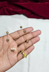 Invisible Wire Necklace β Premium Lakshmi Pendant white / Red / Green