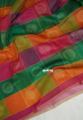 Heritage Rainbow - Isha - Chanderi Silk with Paalum Pazhamum Kattam Prints - Best for Small Functions