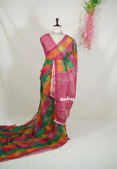 Heritage Rainbow - Isha - Chanderi Silk with Paalum Pazhamum Kattam Prints - Best for Small Functions