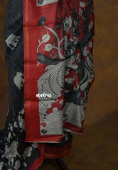 Black - Isha - chanderi cotton with Pichwai prints with border - Perfect for Regular Wear