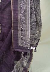 Muted Jamun Purple - Linen cotton with Grooves - Best for Office Wear | Casual Wear