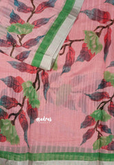 Rose Pink - Isha - chanderi cotton with tissue border