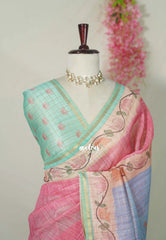 Candy Pink - Isha - Chanderi Silk Saree Checks with Tiny Zari Border - Best for Office Wear | Casual Wear