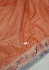 Peach Orange - Isha - Chanderi Silk Saree Checks with Tiny Zari Border - Best for Office Wear | Casual Wear