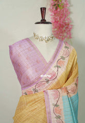 Sandal Glow - Isha - Chanderi Silk Saree Checks with Tiny Zari Border - Best for Office Wear | Casual Wear