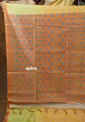 Tri-Tone Yellow - Isha - Chanderi Silk with Gradient Grace Weave with Checks - Best for Office Wear