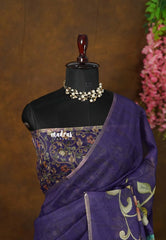 Violet Purple - Isha - Fancy Chanderi Silk with Kalamkari Prints - Best for Office Wear