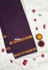 Rudraksham Jamun Purple - Margazhi Sungudi plain with Rettapetta Border - Best for Temple Visit