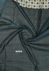 Half White - Jasmine - Lightweight Fancy Jute saree with grey border