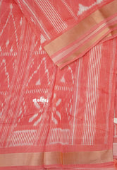 Peach - Jasmine - Fancy Jute Cotton Ikkat Prints