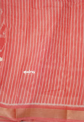 Peach - Jasmine - Fancy Jute Cotton Ikkat Prints