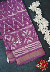 Lavender Purple - Jasmine - Fancy Jute Cotton Ikkat Prints