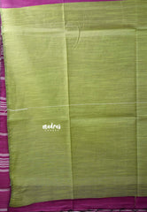 Magenta - Jute Tussar Silk saree with 3D weaving body