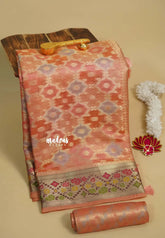 Peach - Jute Banarasi full weaving saree with Jaquard blouse