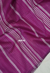 Magenta - Jute Tussar Silk saree with 3D weaving body
