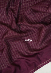 Winered Purple - Jute Tussar Silk Saree Kattam in Body with Plain Border - Perfect for Festive Wear