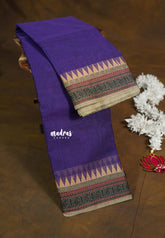 Lavender Purple - Karthigai silk cotton thread weaving mango and temple border - Best for Small Functions