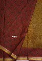 Honey Mustard - Kalanjali Soft chanderi silk with Bagru Floral Prints - Best for Office Wear
