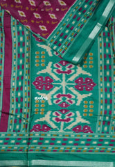Magenta Purple - Kalanjali chanderi silk cotton ikkat prints