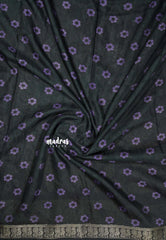 Purple - Kalanjali chanderi Printed silk with kalamkari floral prints